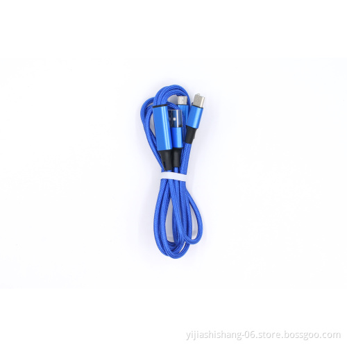 Yijiashishang Brand logo printing braided 3 in 1 USB Charging USB  C Cable with 3 in 1 design charger for iphone and micro usb